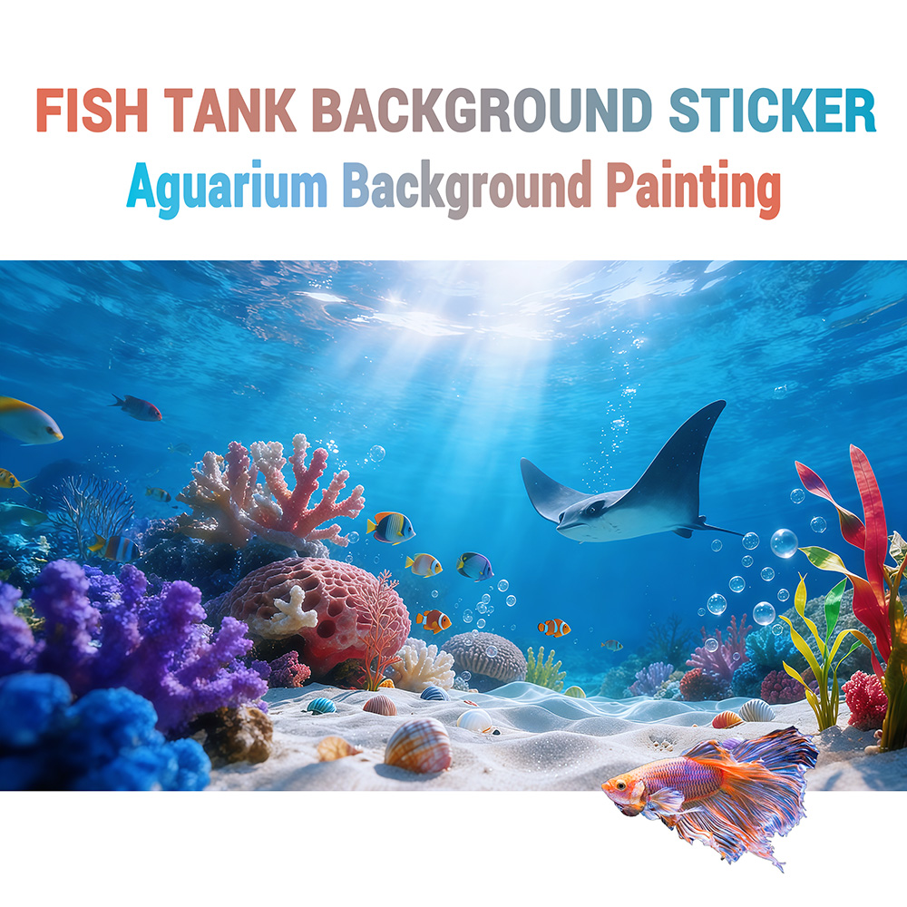Marine Aquarium Glue - Aquarium Background Sticker, Sunshine Coral ,