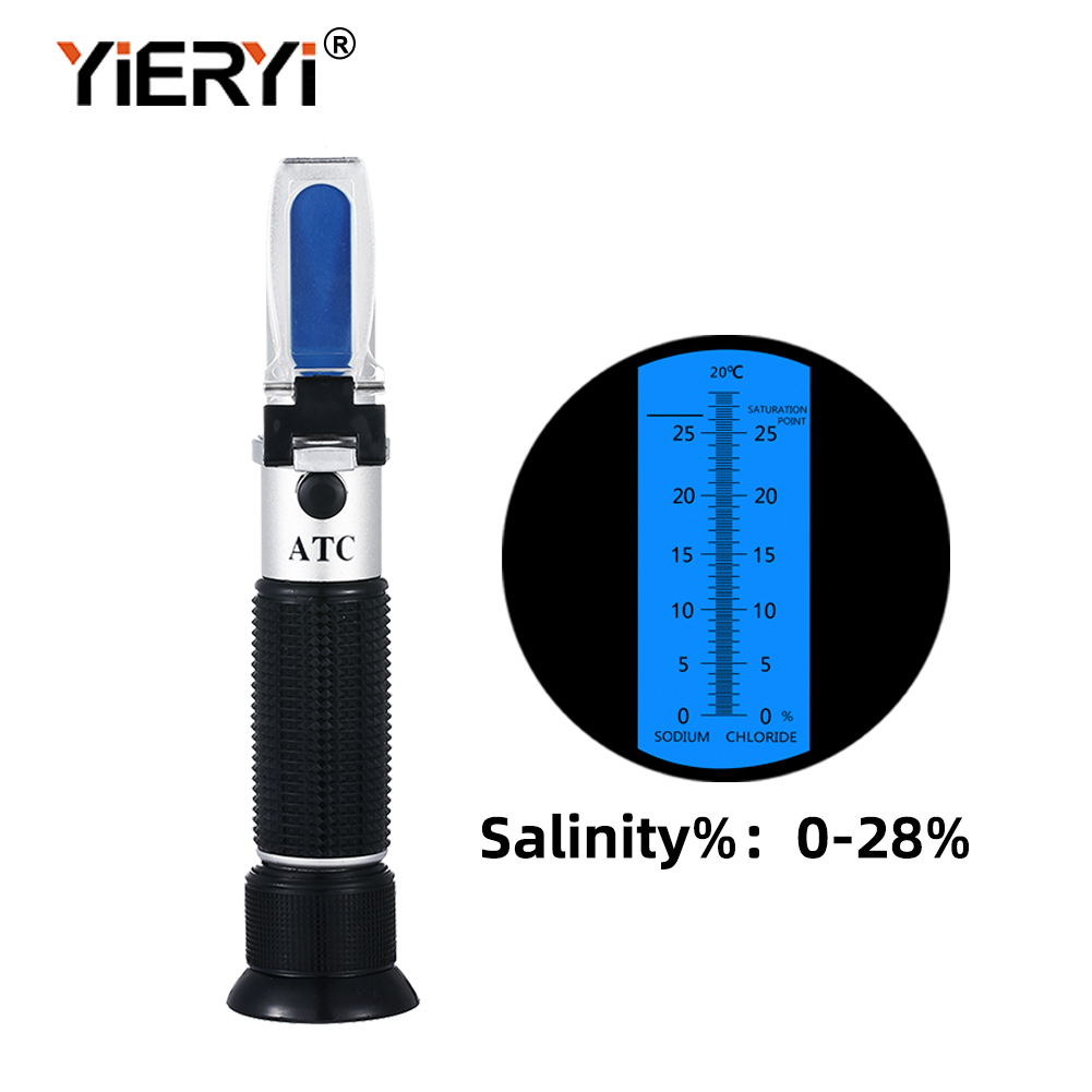 Marine Aquarium Refractometer - Yieryi Portable 0-28% Salinity Refractometer Salt
