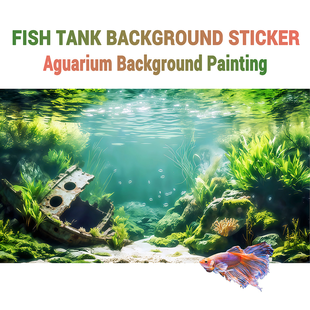 Marine Aquarium Glue - Aquarium Background Sticker, Sunshine Water Grass