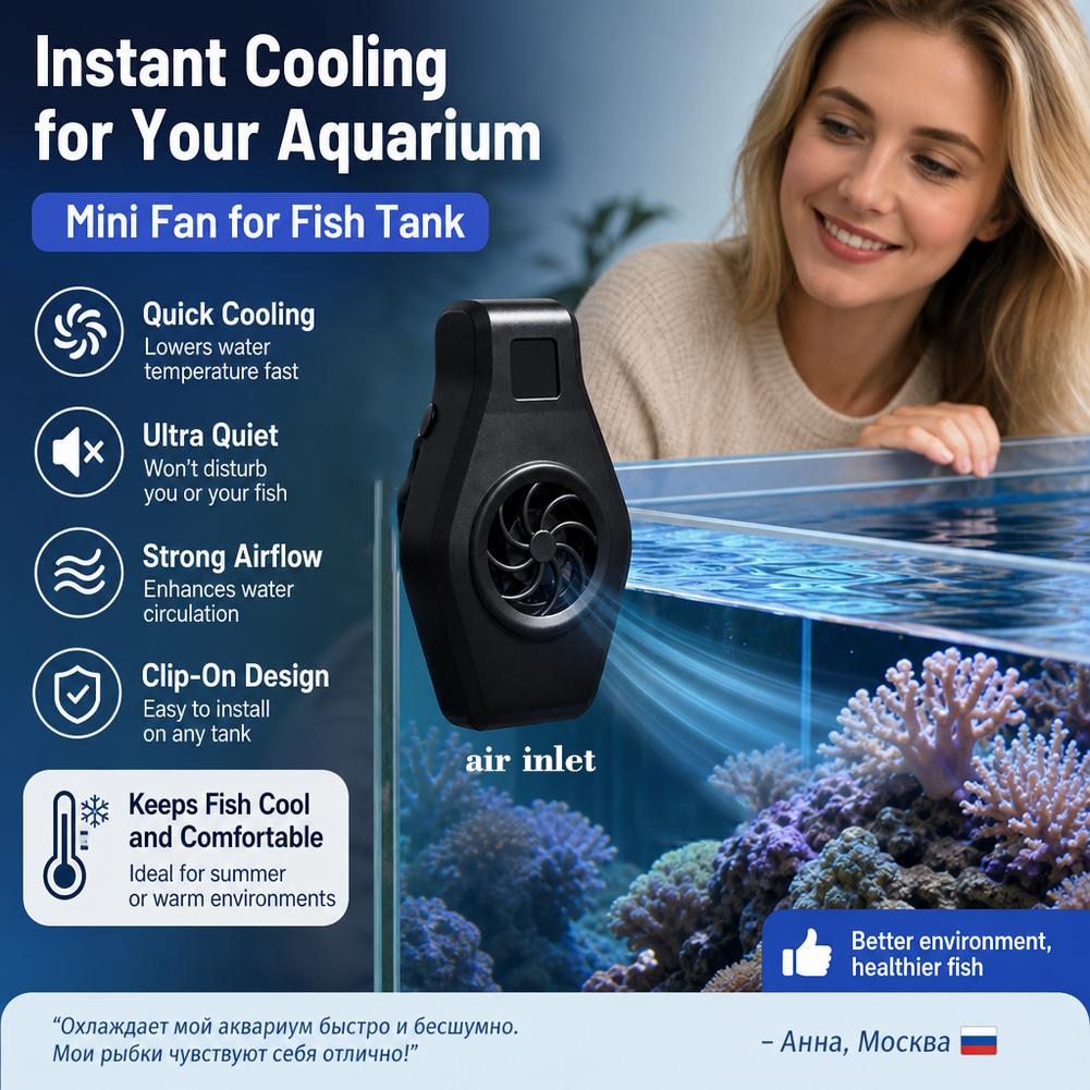 Aquarium Cooling Fan Mini Clip - огляд і ціна Marine Aquarium Mini