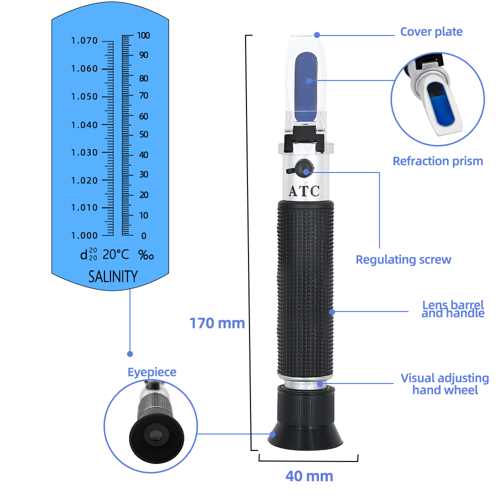 Handheld Salinity Refractomete - огляд і ціна Marine Aquarium Refractometer