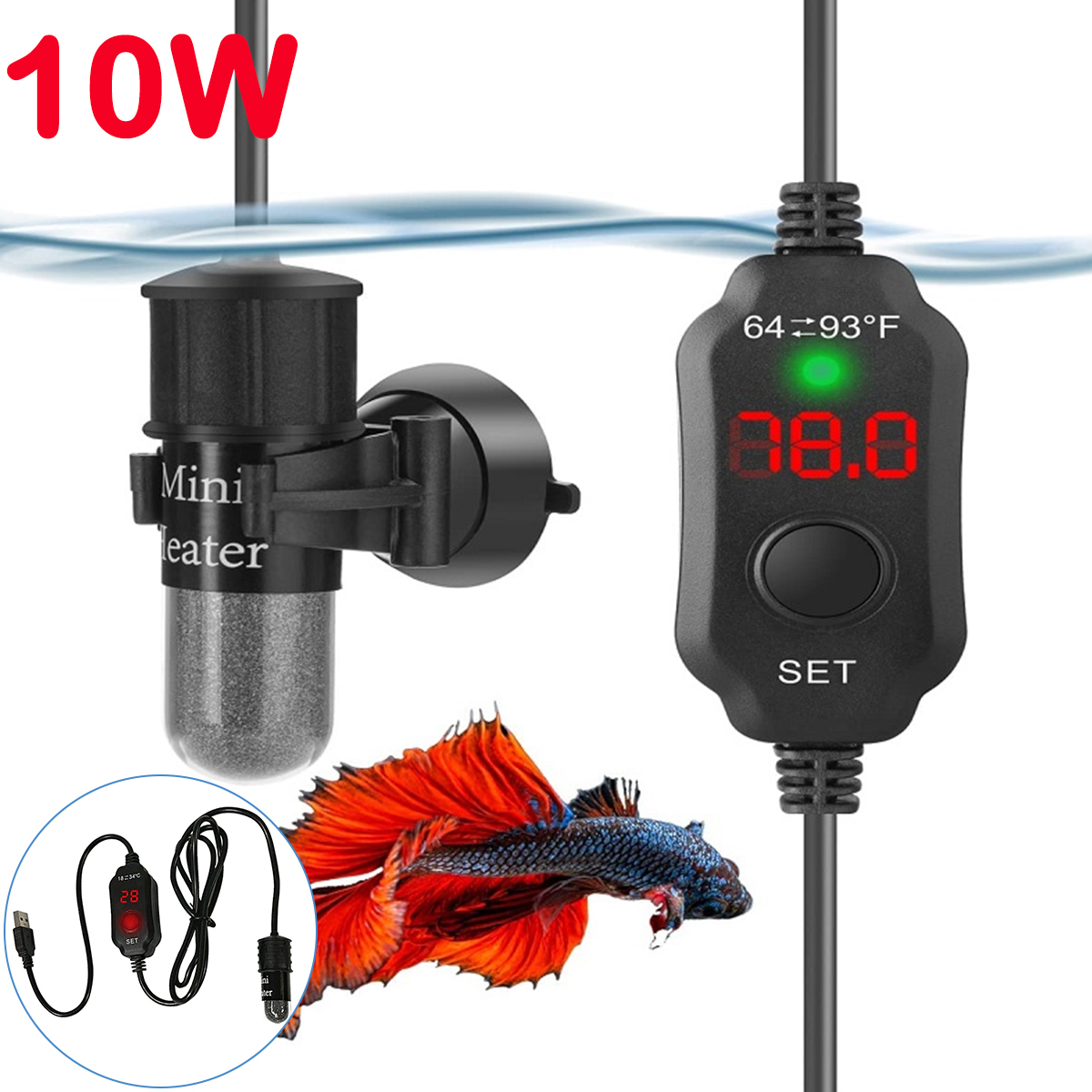 10W Adjustable Aquarium Heater - огляд і ціна Marine Aquarium Mini