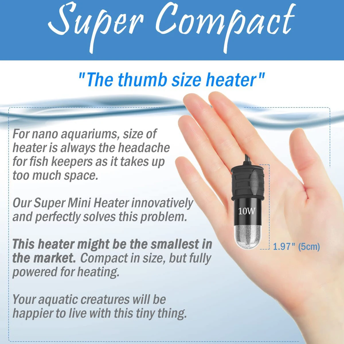 10W Adjustable Aquarium Heater - огляд і ціна Marine Aquarium Mini