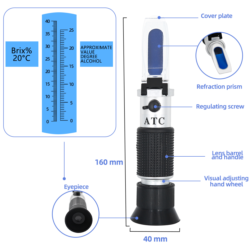 Handheld 0~40% Sugar Refractom - огляд і ціна Marine Aquarium Refractometer